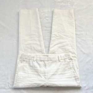 Tailored Rebecca Taylor White Linen Pants, Size 12